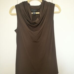 Grace Elements Brown Draped Sleeveless Tank Top